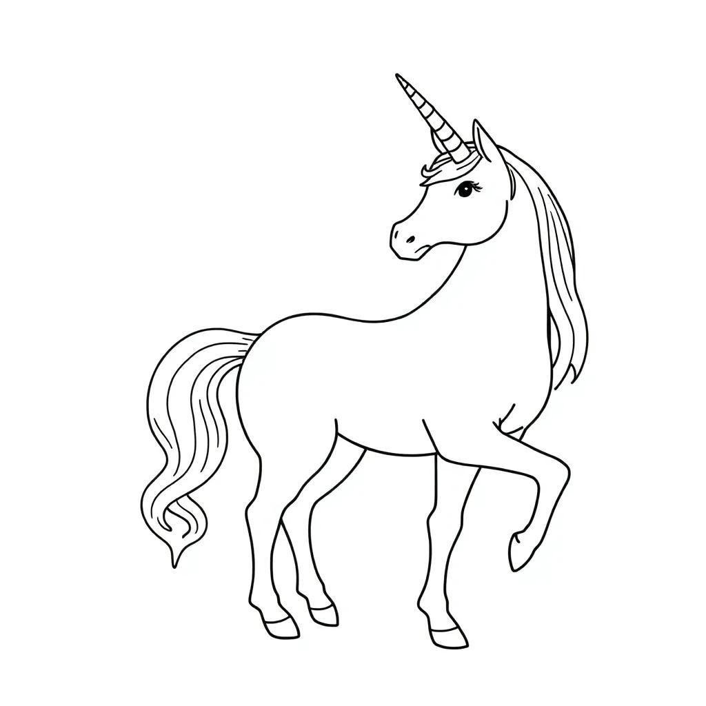 Free Unicorn Coloring Page