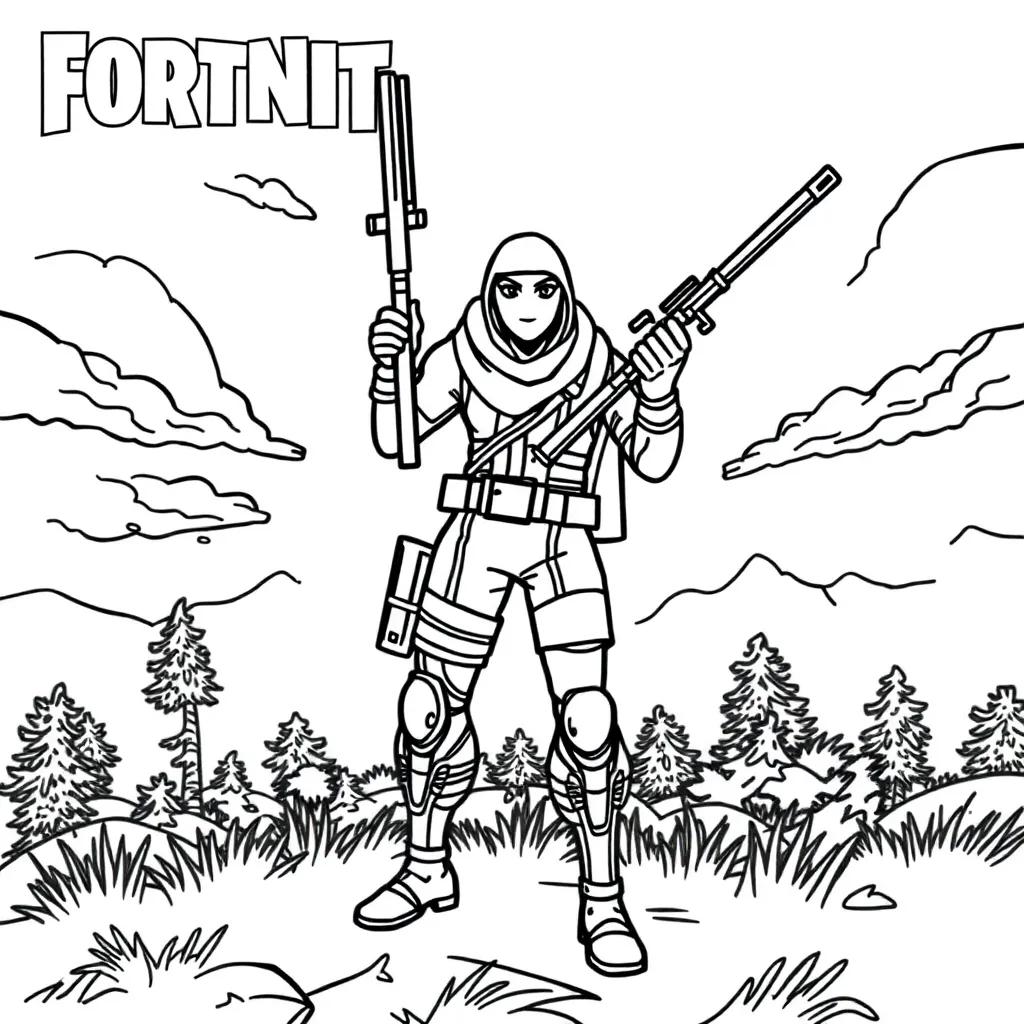 Free Fortnite Coloring Pages