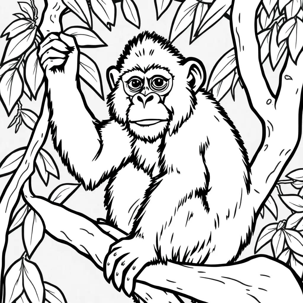 Free Coloring Pages Of Monkeys