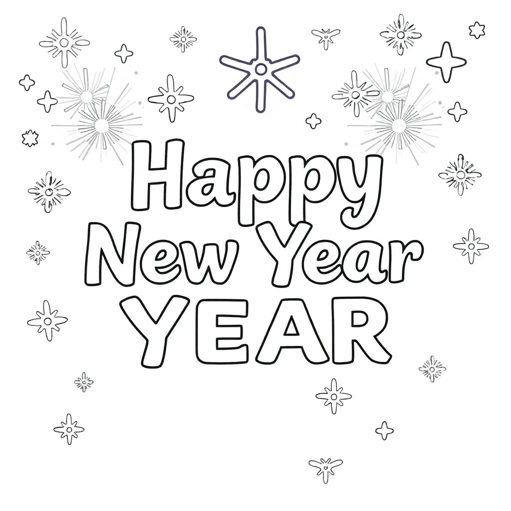 Free Printable New Year Coloring Pages