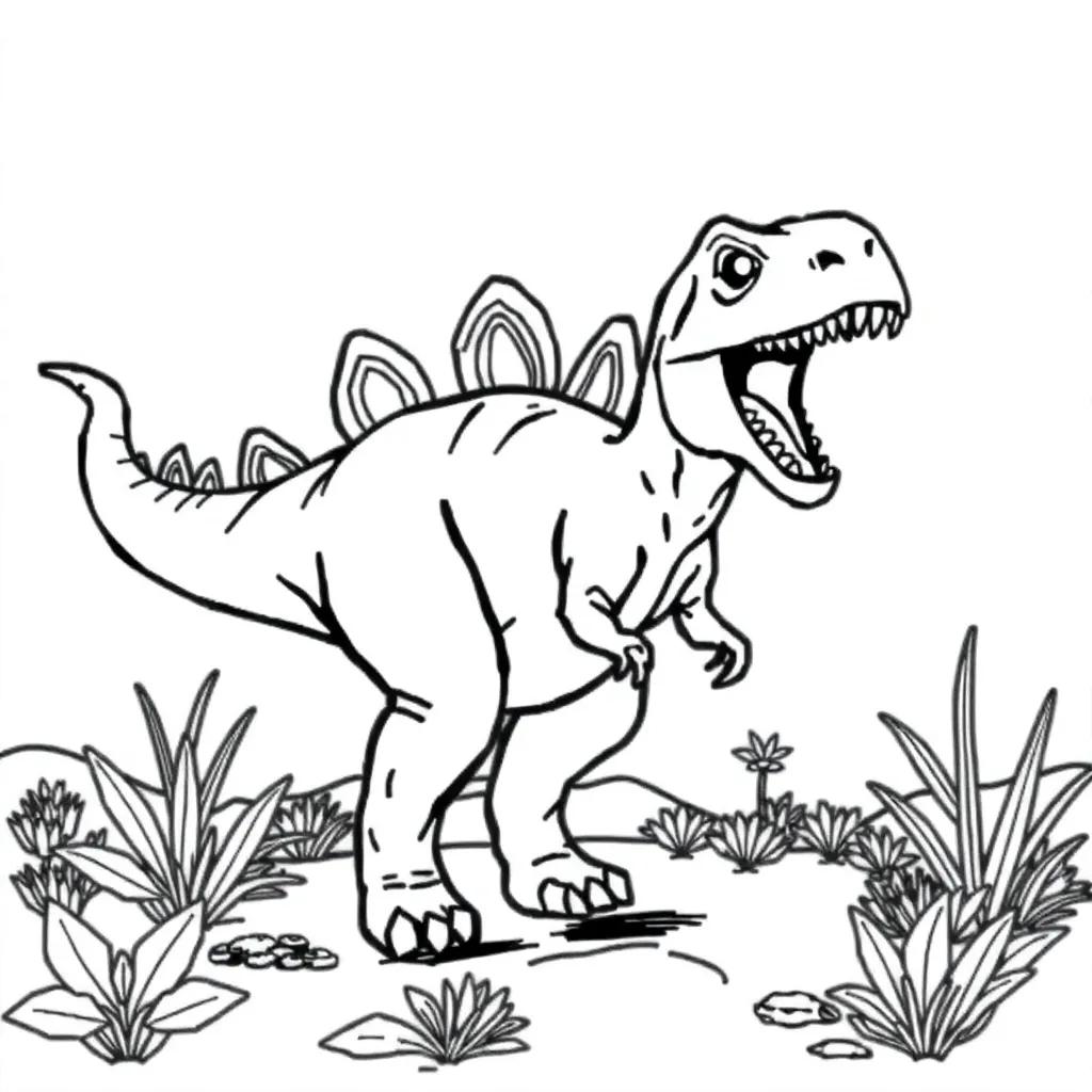 Free Coloring Page Dinosaur