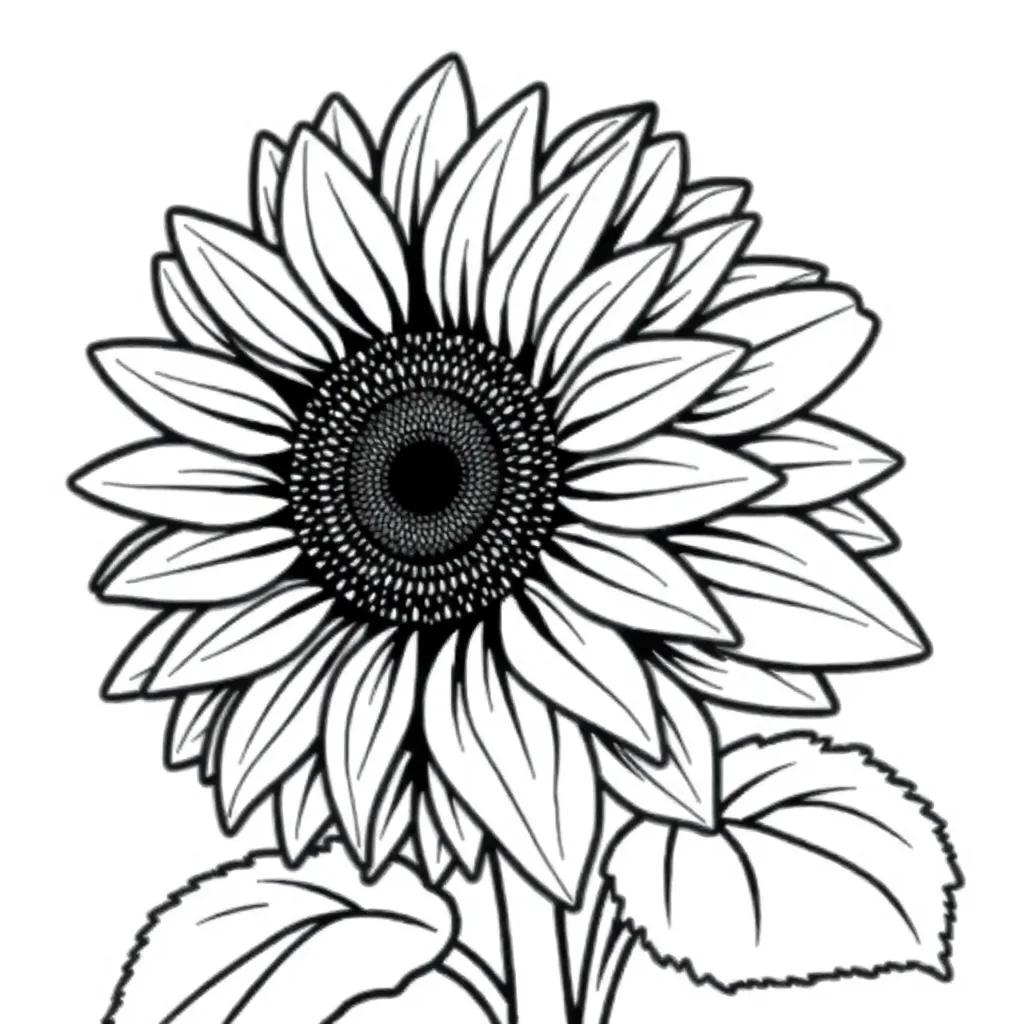Free Sunflower Coloring Pages