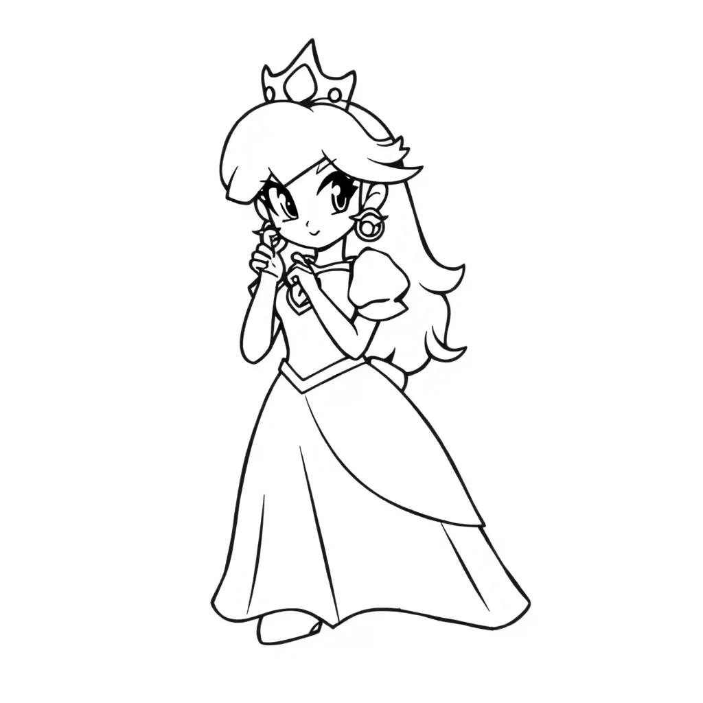 Free Printable Princess Peach Coloring Page