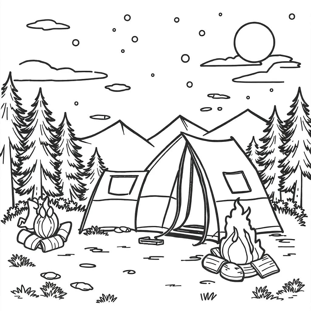 Free Camping Coloring Pages