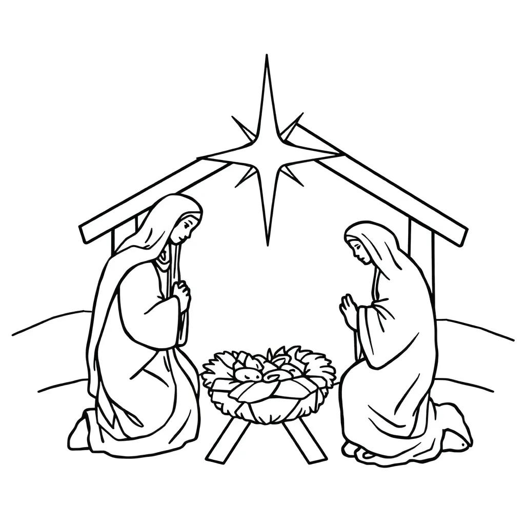 Free Nativity Color Pages