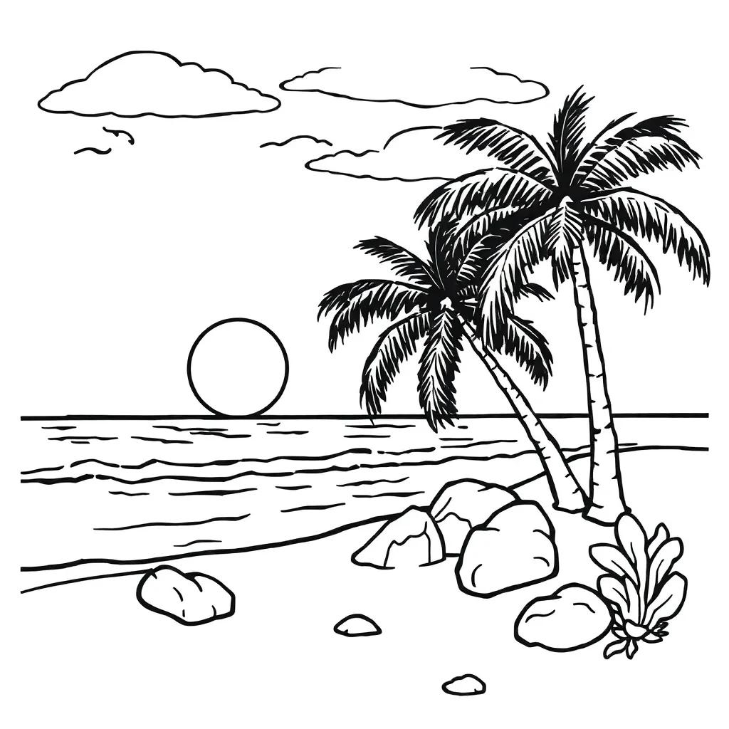 Free Coloring Pages Beach