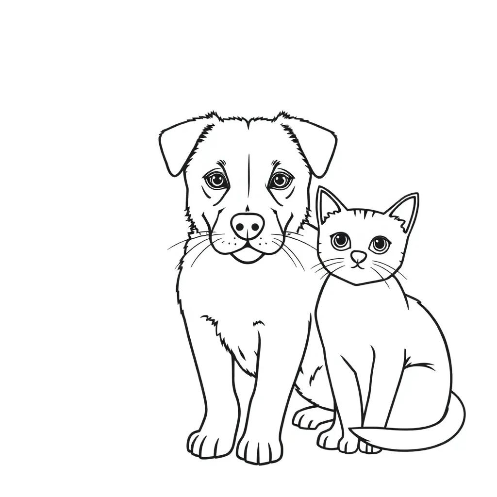 Free Coloring Pages Of Dogs And Cats