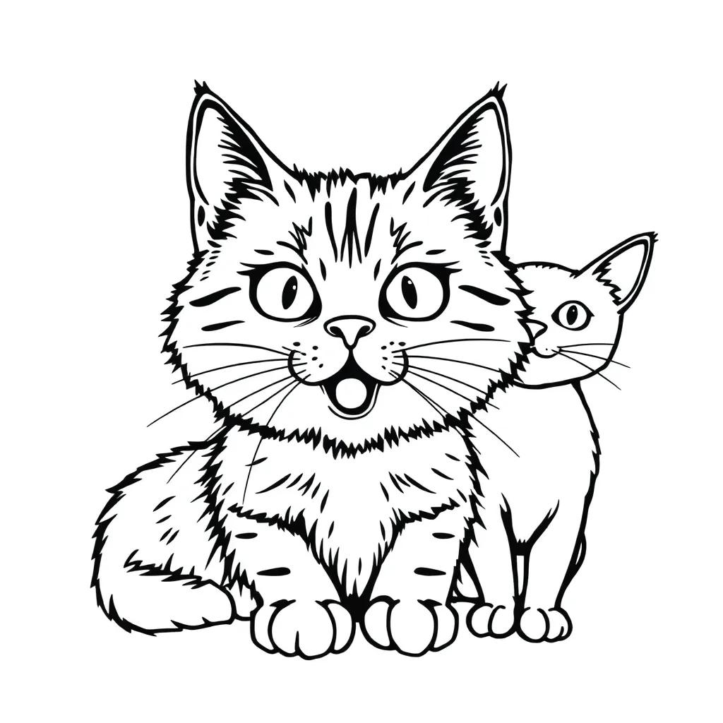 Funny Cats Coloring Pages