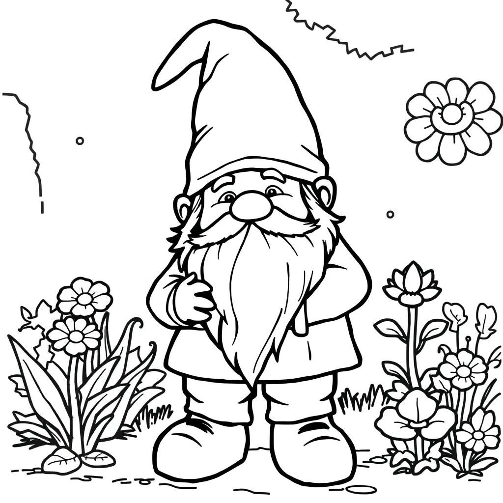 Garden Gnome Coloring Page