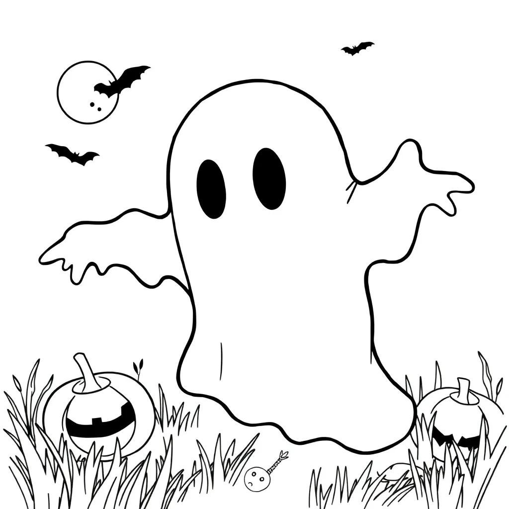 Ghost Halloween Coloring Pages