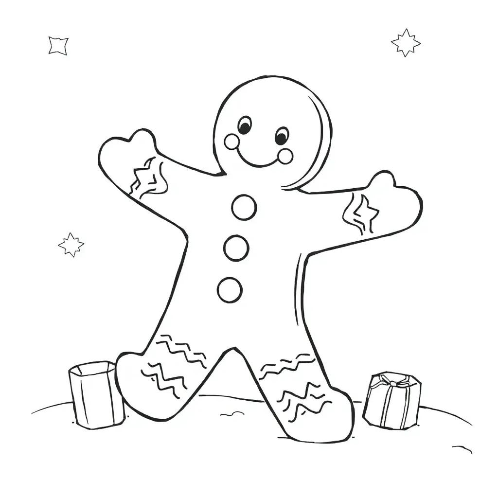 Gingerbread Man Coloring Page Free