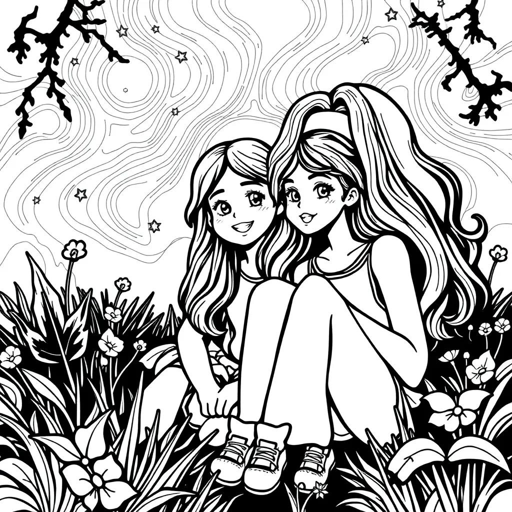 Girls Ispy Coloring Page