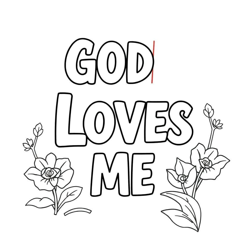 God Loves Me Coloring Page
