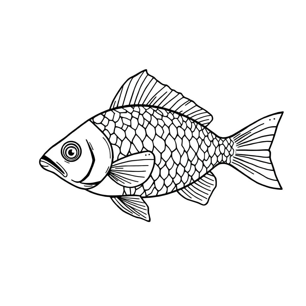 Gold Fish Coloring Page