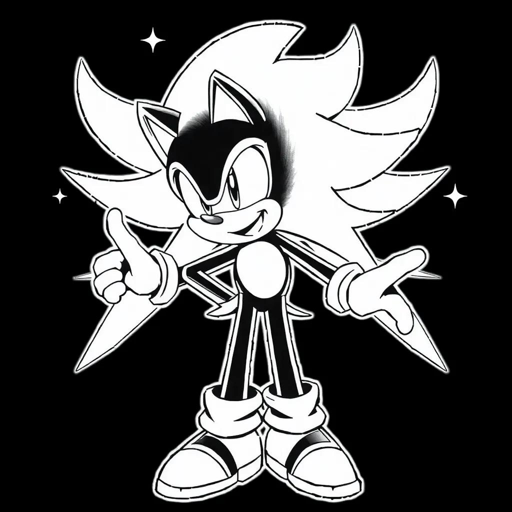Golden Sonic Coloring Pages