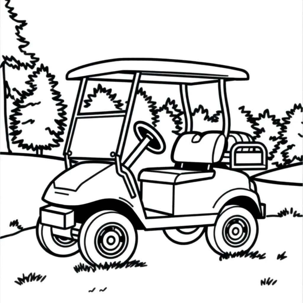 Golf Cart Coloring Page