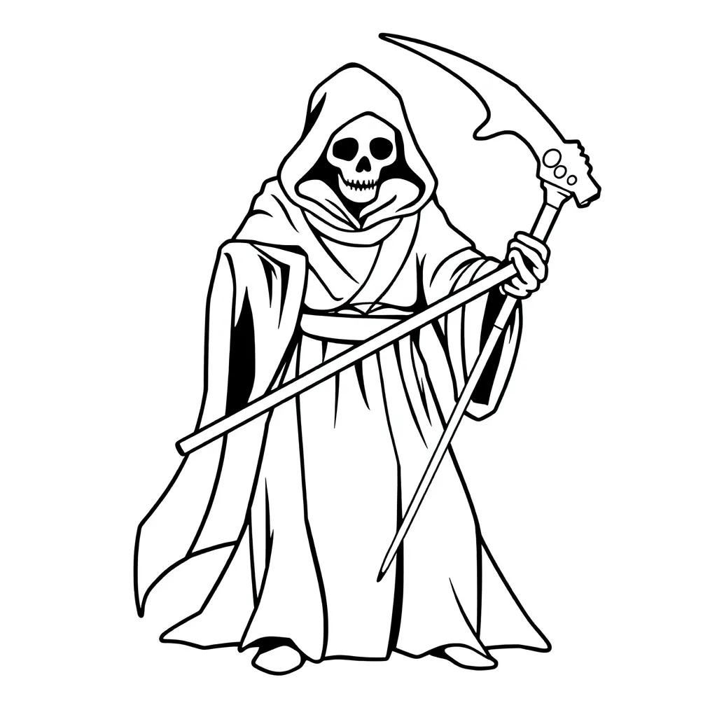 Grim Reaper Coloring Page