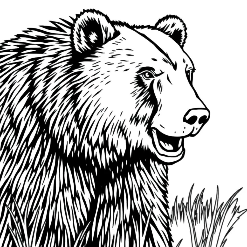 Grizzly Bear Coloring Page