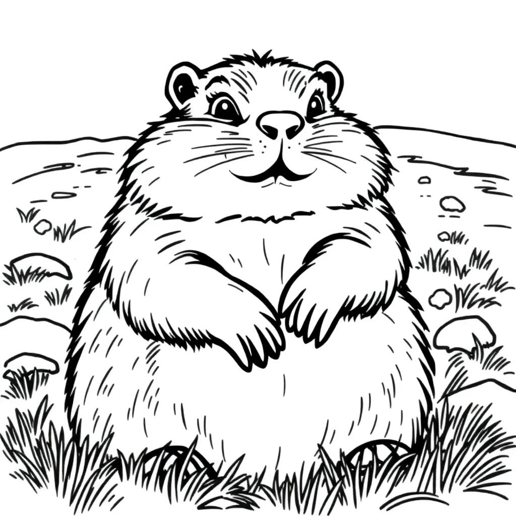 Groundhog Day Coloring Page