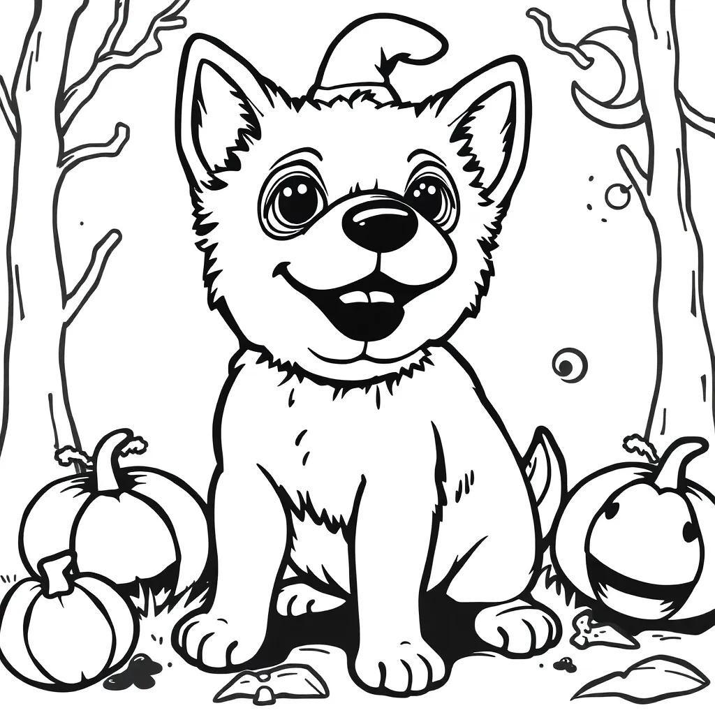 Halloween Dog Coloring Page