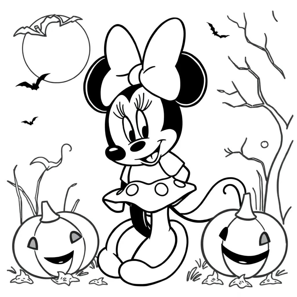 Halloween Minnie Mouse Coloring Pages