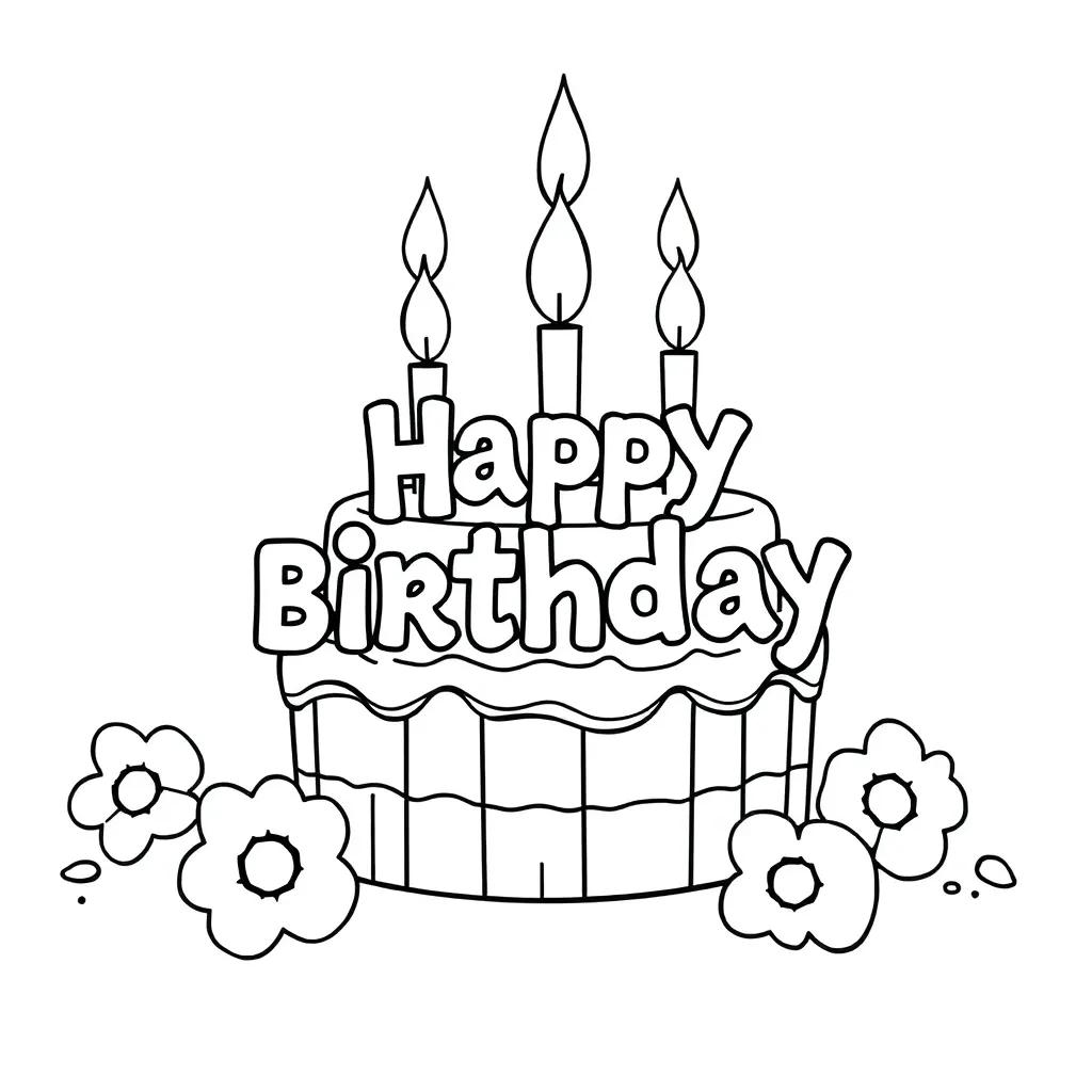 Happy Birthday Free Coloring Pages
