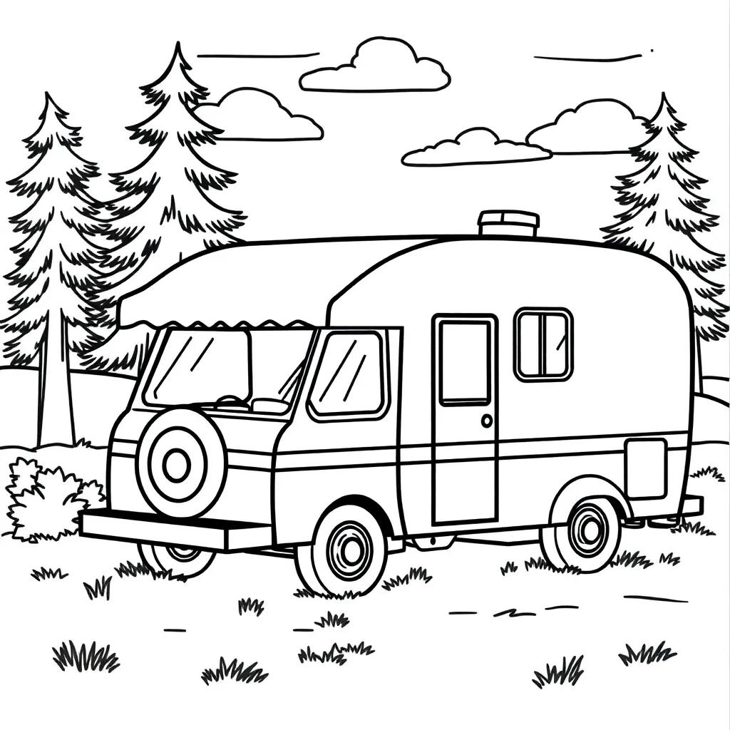 Happy Camper Coloring Pages