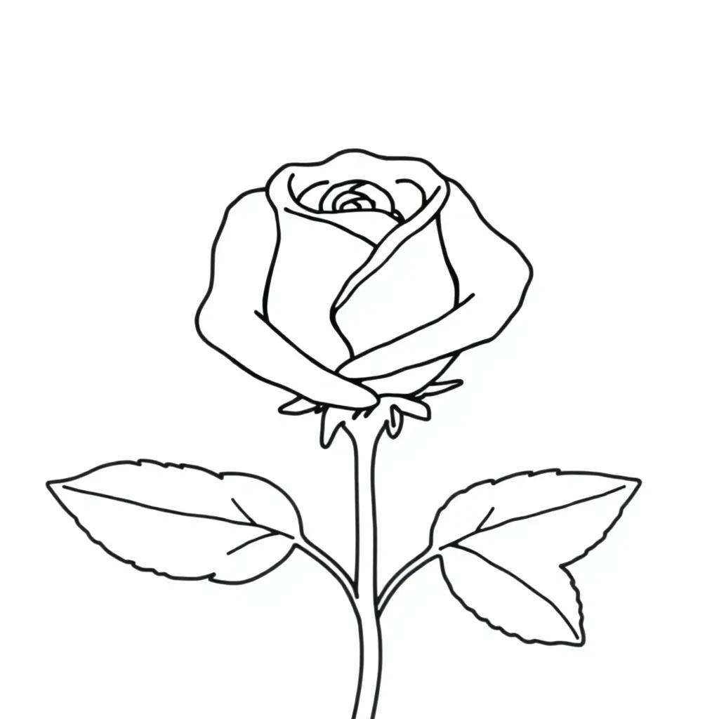 Heart Rose Coloring Pages