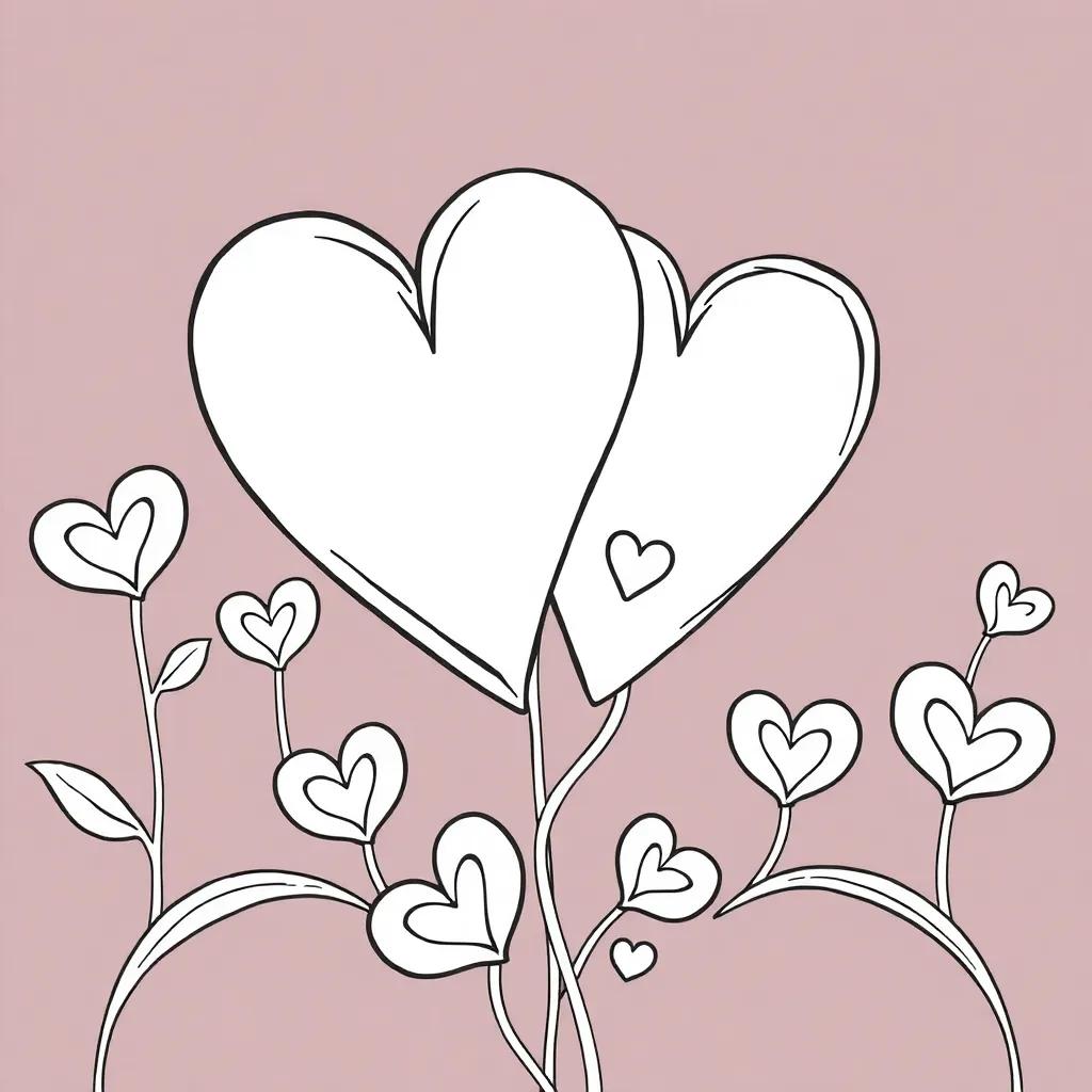 Hearts And Love Coloring Pages