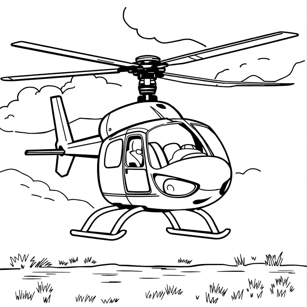Helicopter Printable Coloring Pages