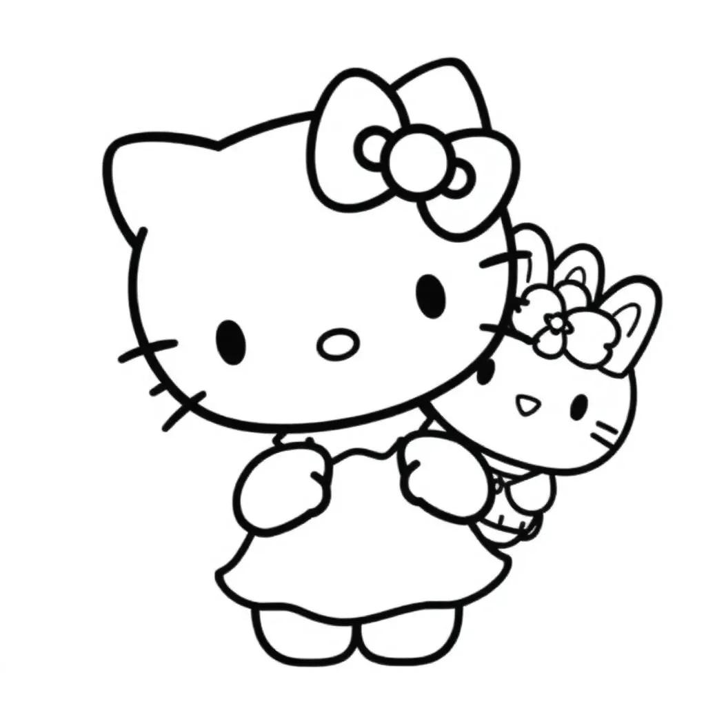 Hello Kitty And Cinnamoroll Coloring Pages