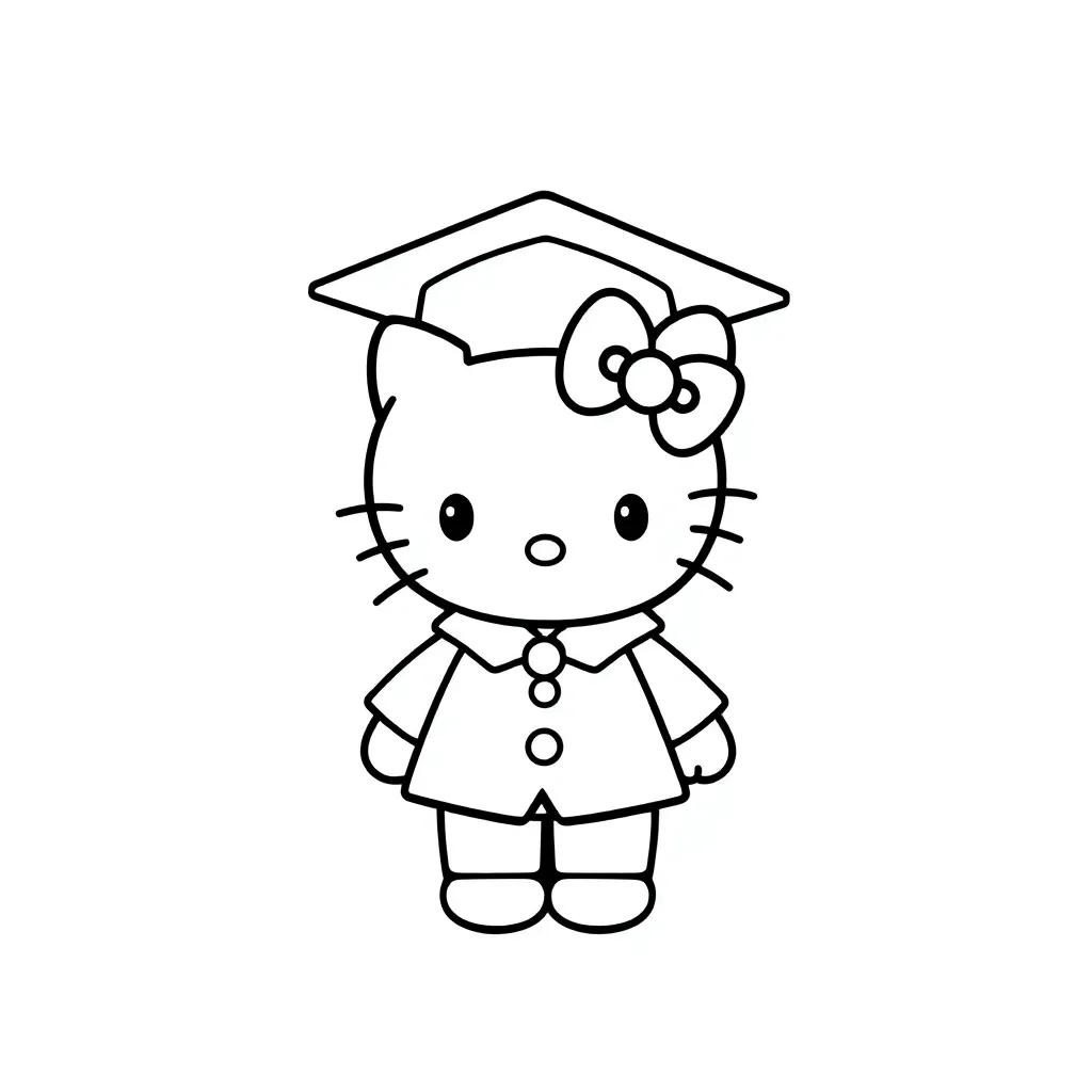 Hello Kitty Graduation Coloring Pages