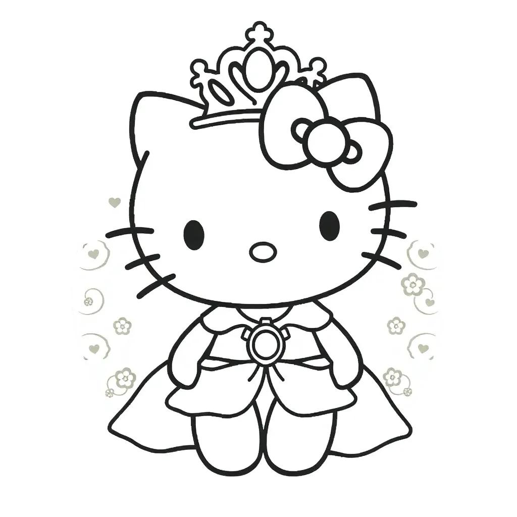 Hello Kitty Princess Coloring Pages