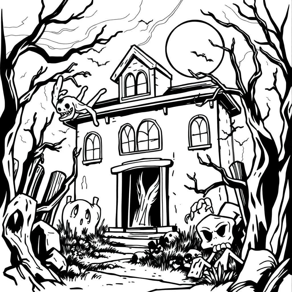Horror Coloring Pages Easy