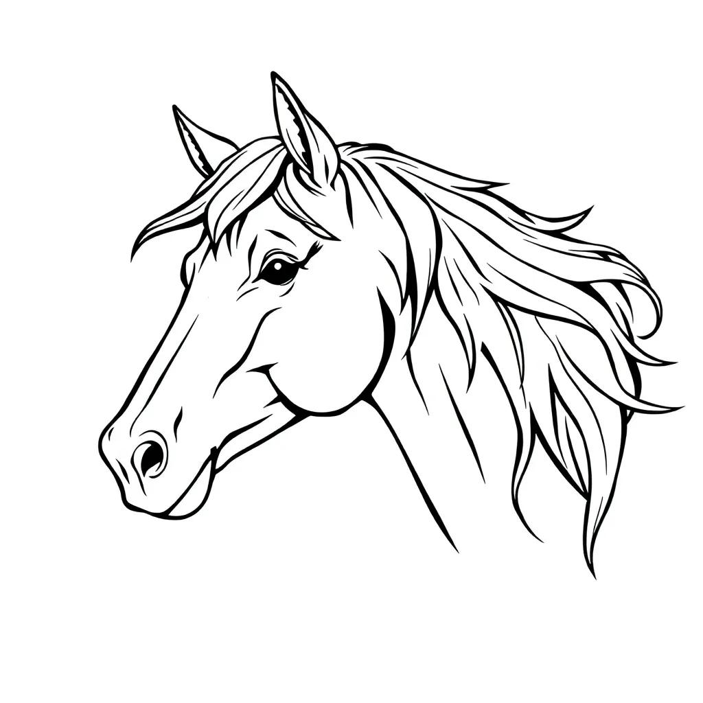 Horse Head Coloring Page