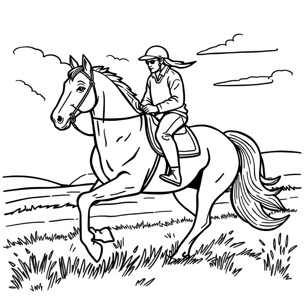 Horse Riding Coloring Pages