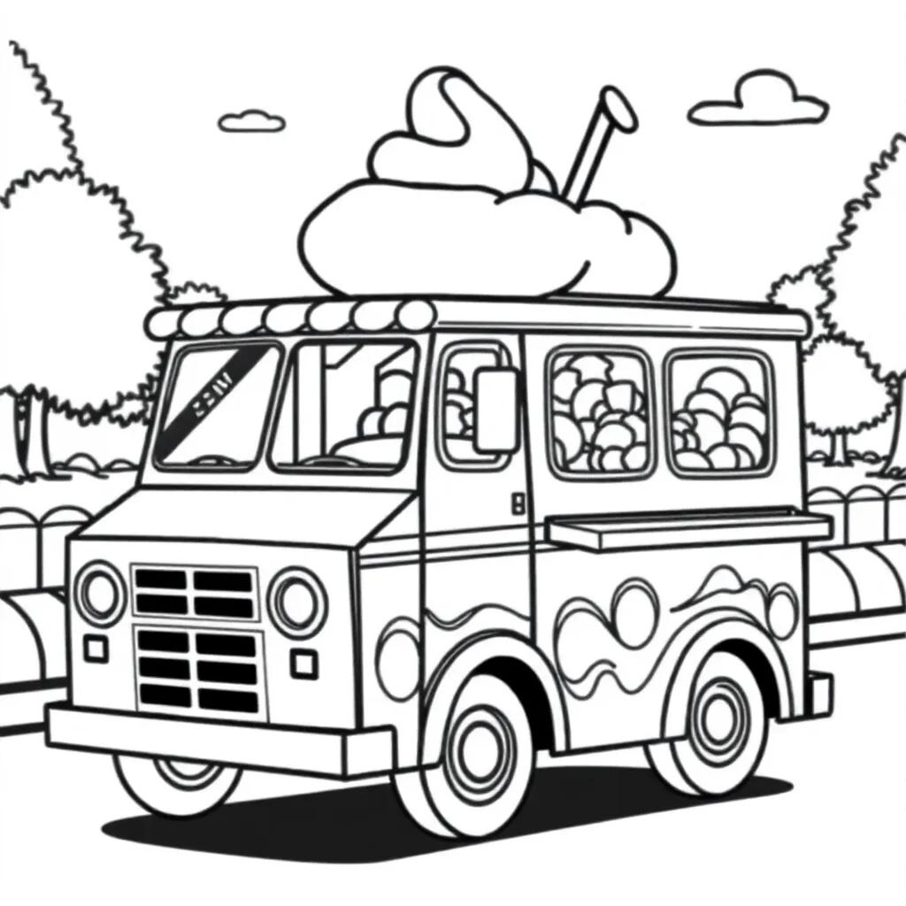 Ice Cream Truck Coloring Pages