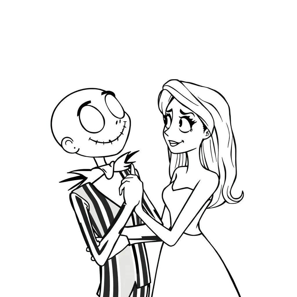 Jack And Sally Coloring Page