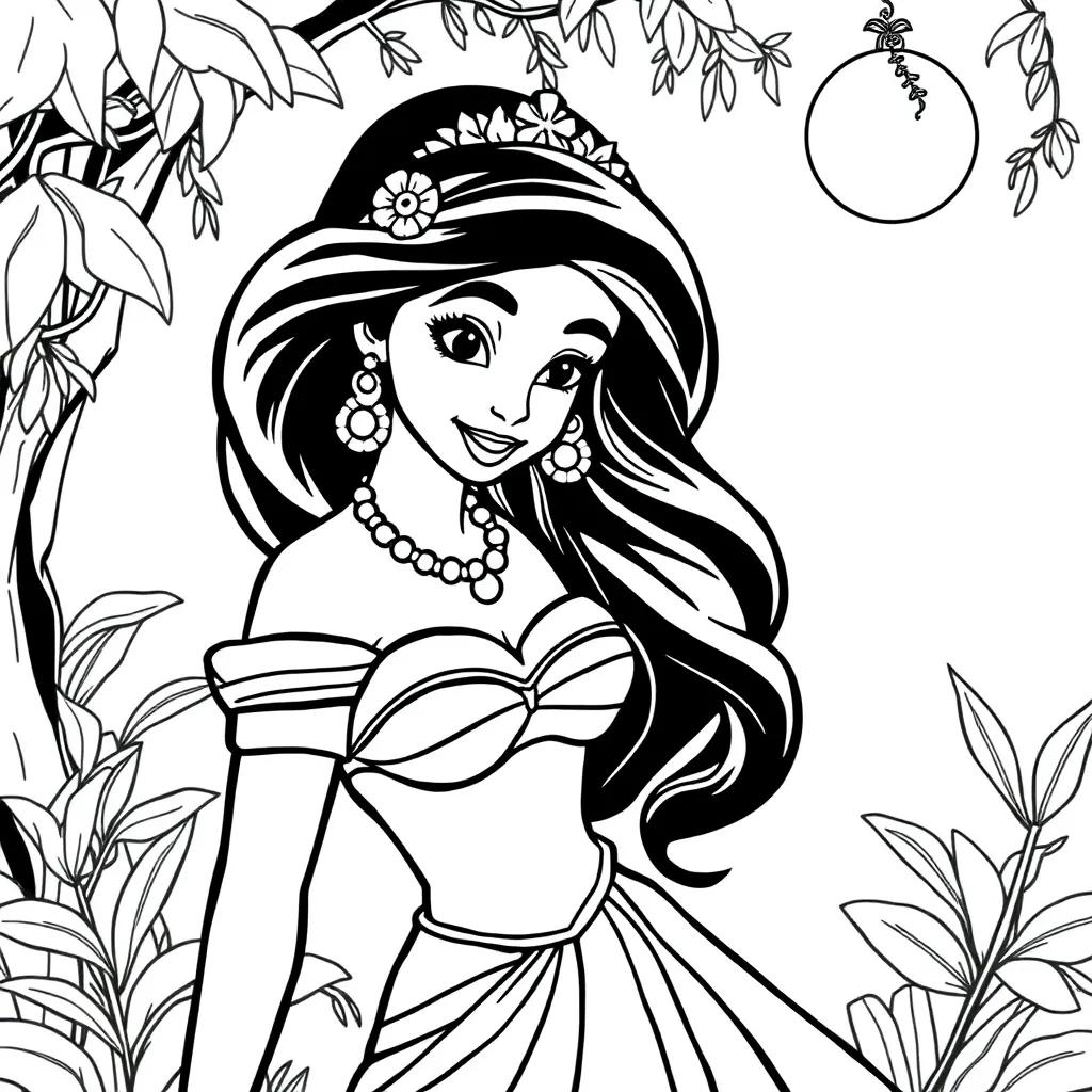 Jasmine Princess Coloring Page