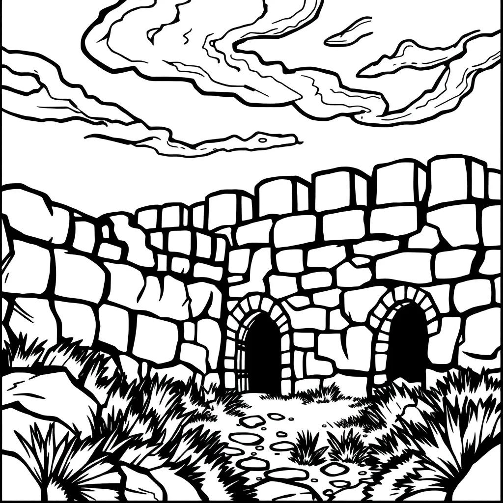 Jericho Walls Coloring Page