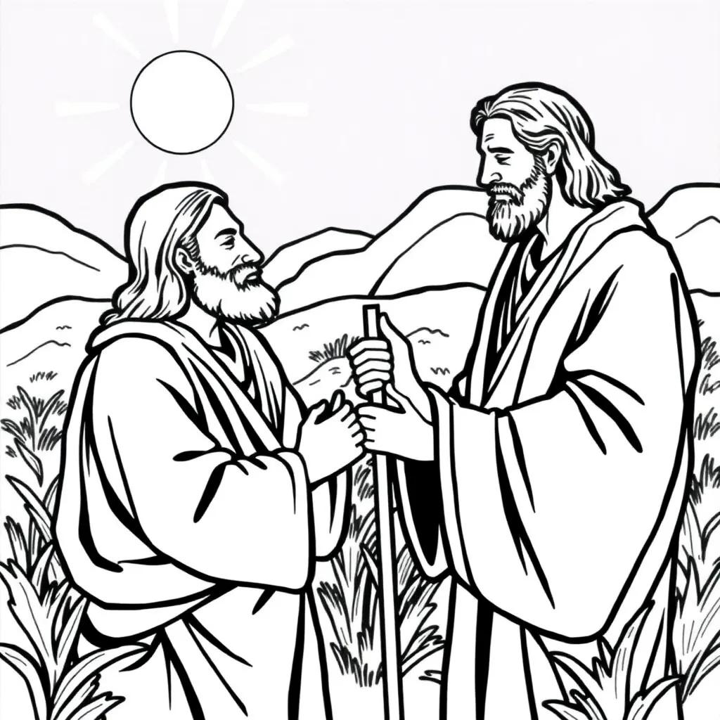 Jesus Heals The Blind Man Coloring Page