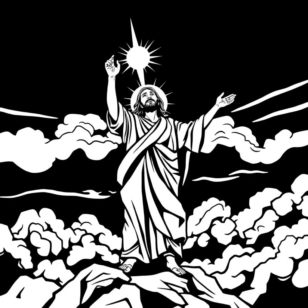 Jesus Ascending Into Heaven Coloring Page
