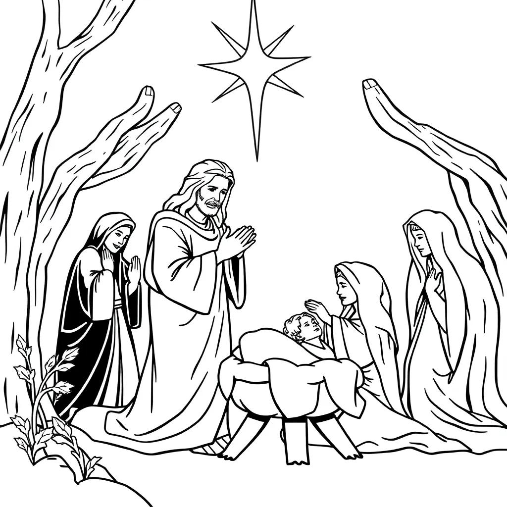 Jesus Birth Coloring Page