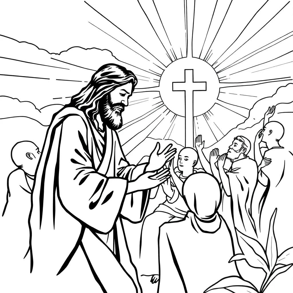 Jesus Heals Coloring Page