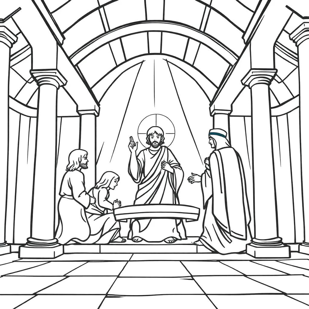 Jesus In The Temple Coloring Page