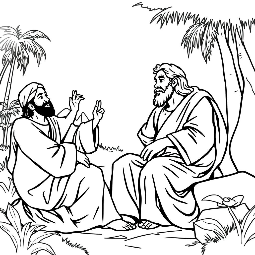 Jesus Heals A Paralytic Coloring Page