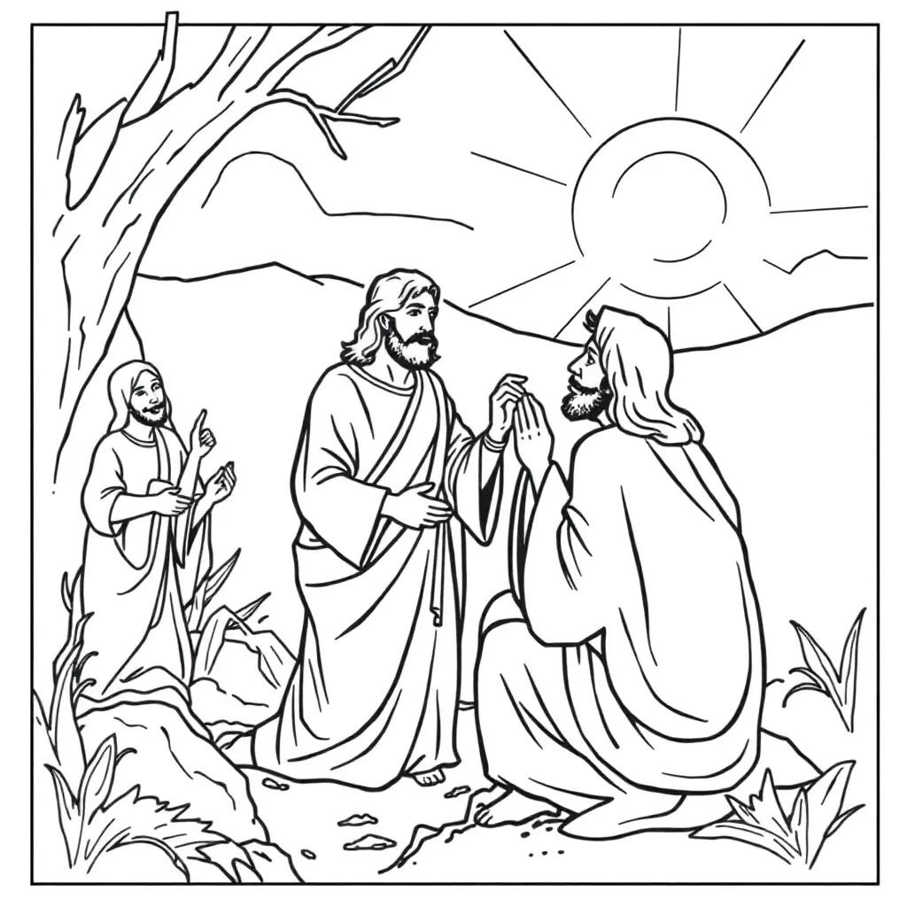 Jesus Is Tempted Coloring Page