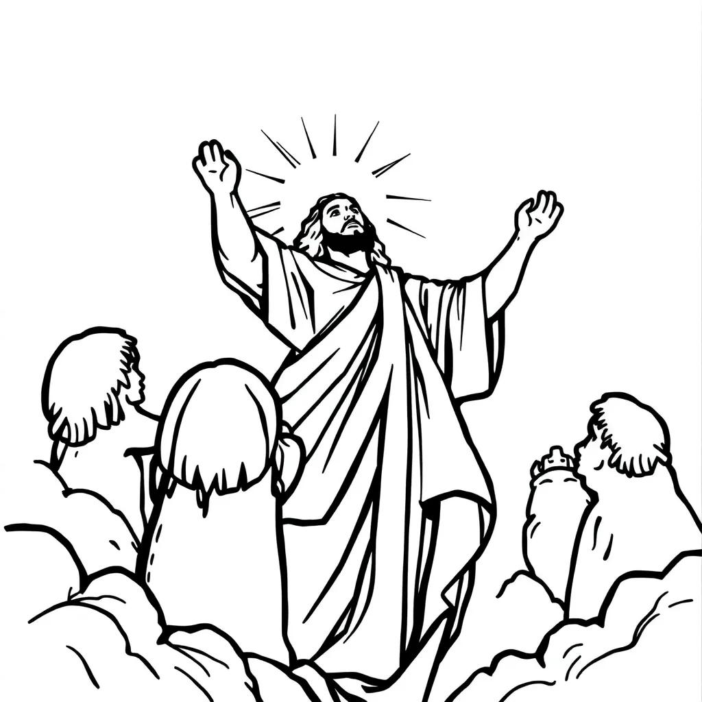 Jesus Ascension Coloring Page