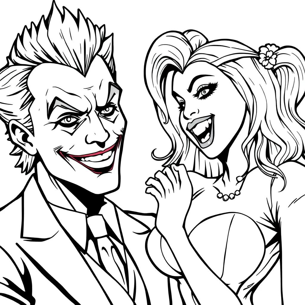 Joker And Harley Coloring Pages