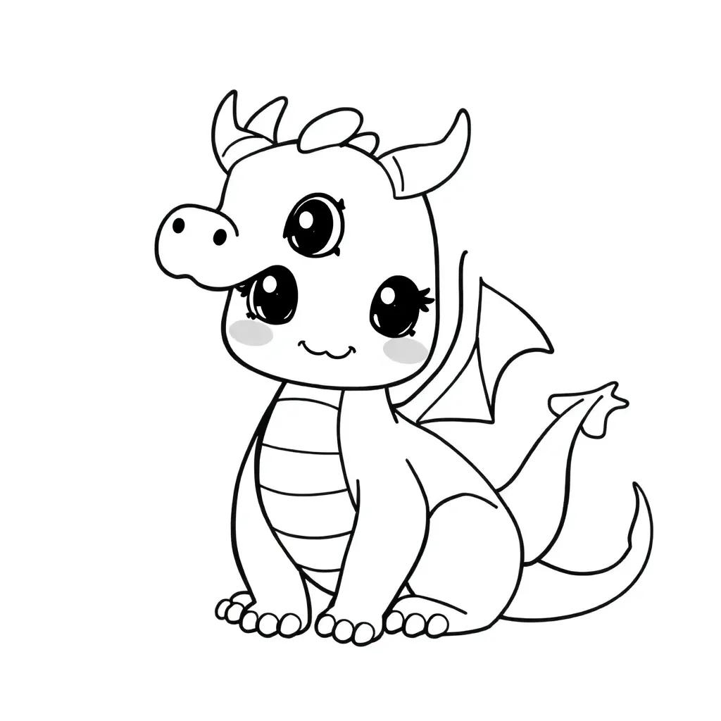 Kawaii Dragon Coloring Pages Kawaii Dragon Coloring Pages